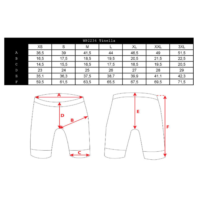 Damen Radsport 3/4 Hose WP2028 Tinella